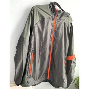 Vintage 90s/Y2K Reebok Windbreaker Jacket Hoodie Grays Orange Men's  Size L